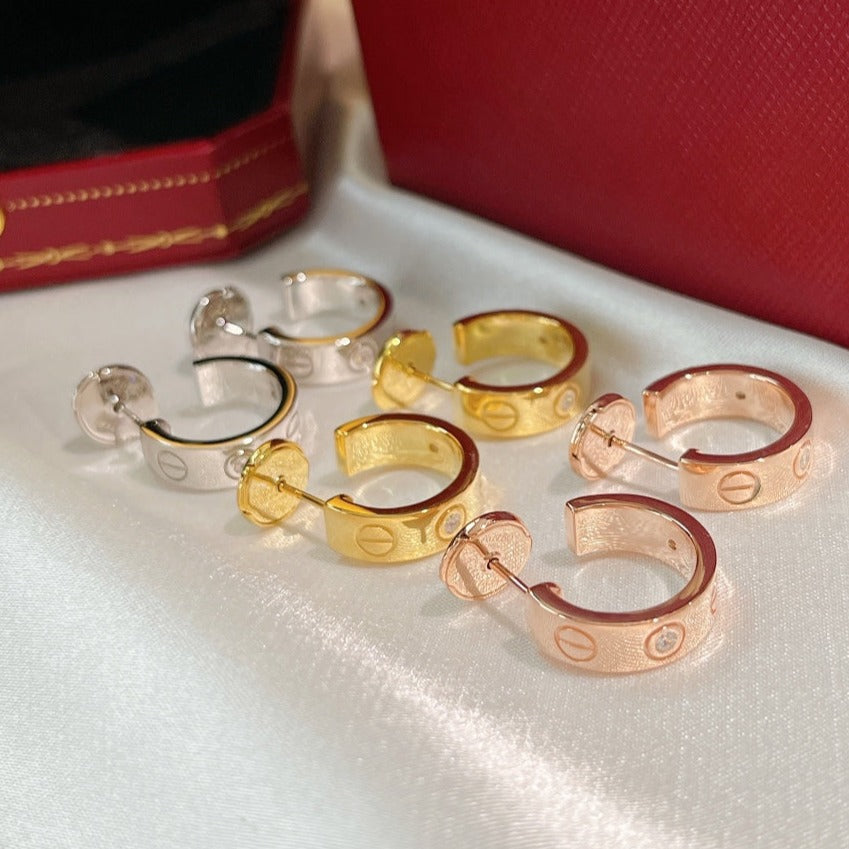 [Noble Aura jewelry]LOVE EARRINGS 5.7MM 2 DIAMONDS