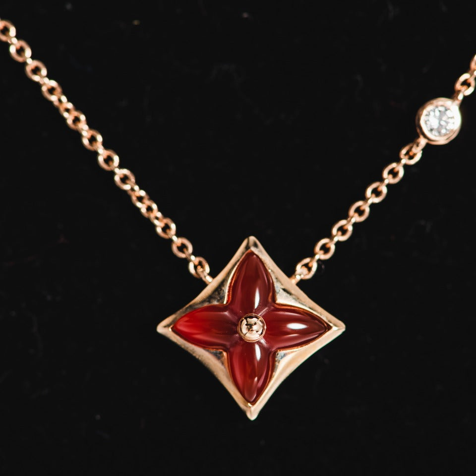 [Noble Aura jewelry]STAR NECKLACE PINK GOLD 1 DIAMOND