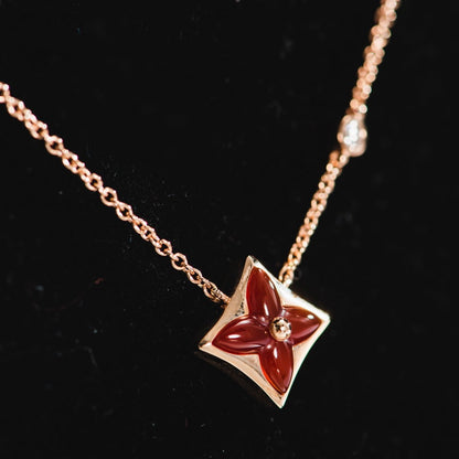 [Noble Aura jewelry]STAR NECKLACE PINK GOLD 1 DIAMOND