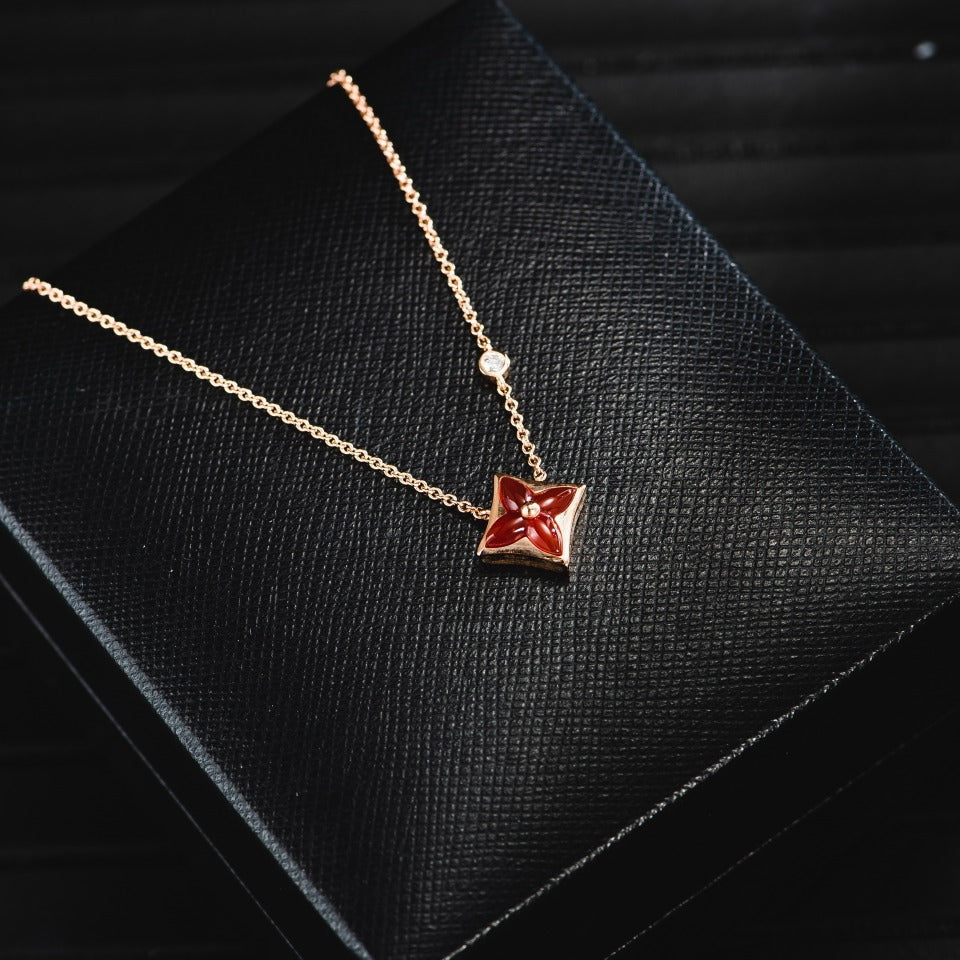 [Noble Aura jewelry]STAR NECKLACE PINK GOLD 1 DIAMOND