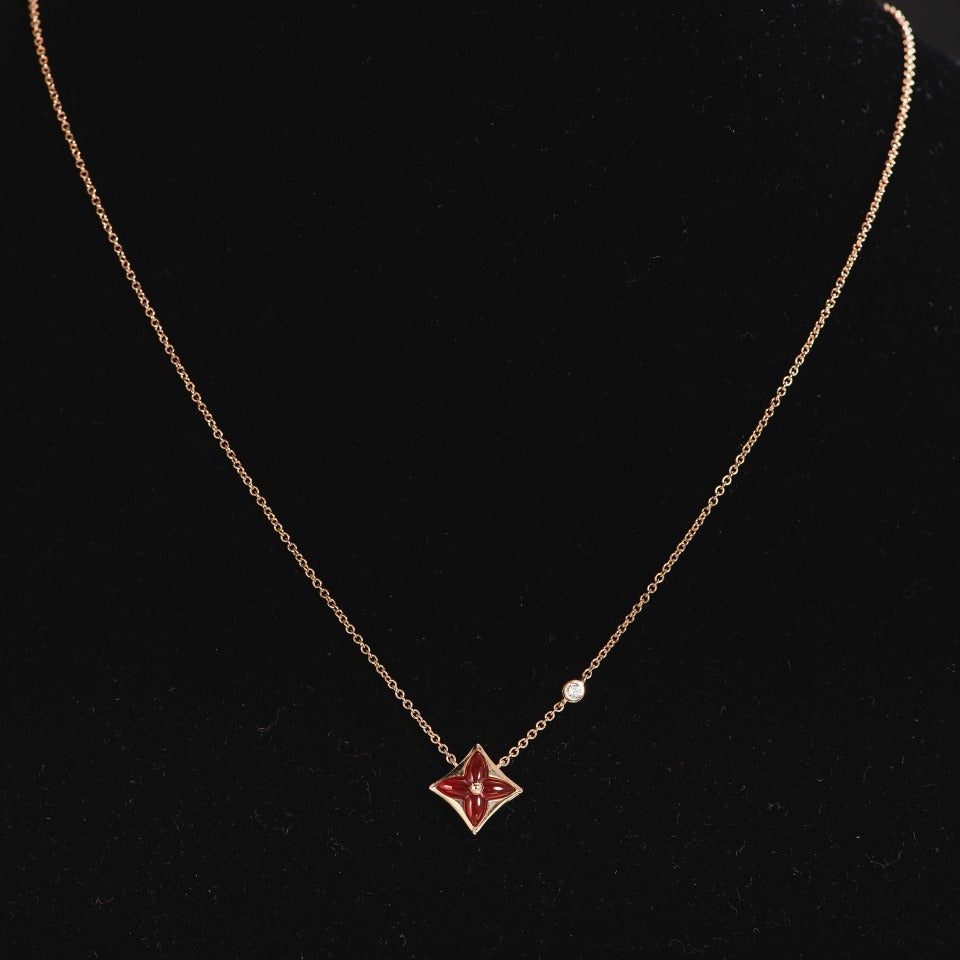 [Noble Aura jewelry]STAR NECKLACE PINK GOLD 1 DIAMOND