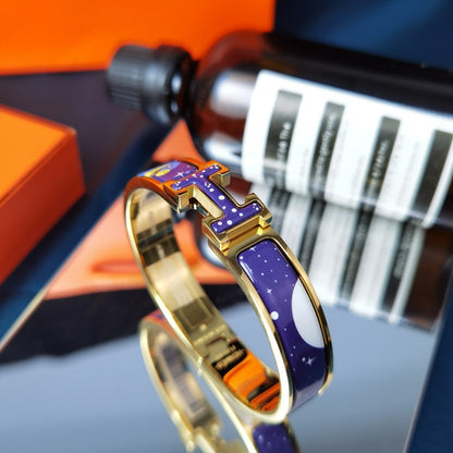 [Noble Aura jewelry]H STAR AND MOON BRACELET 12MM