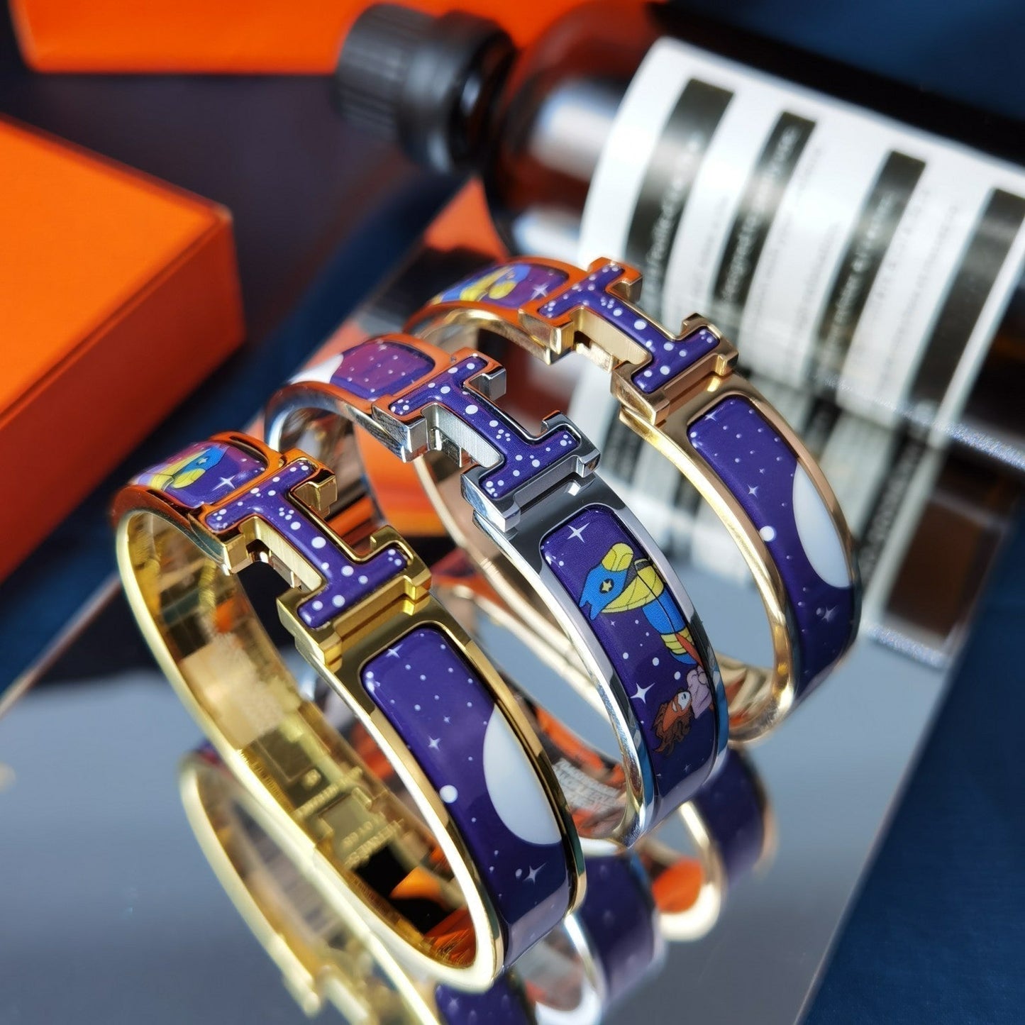 [Noble Aura jewelry]H STAR AND MOON BRACELET 12MM