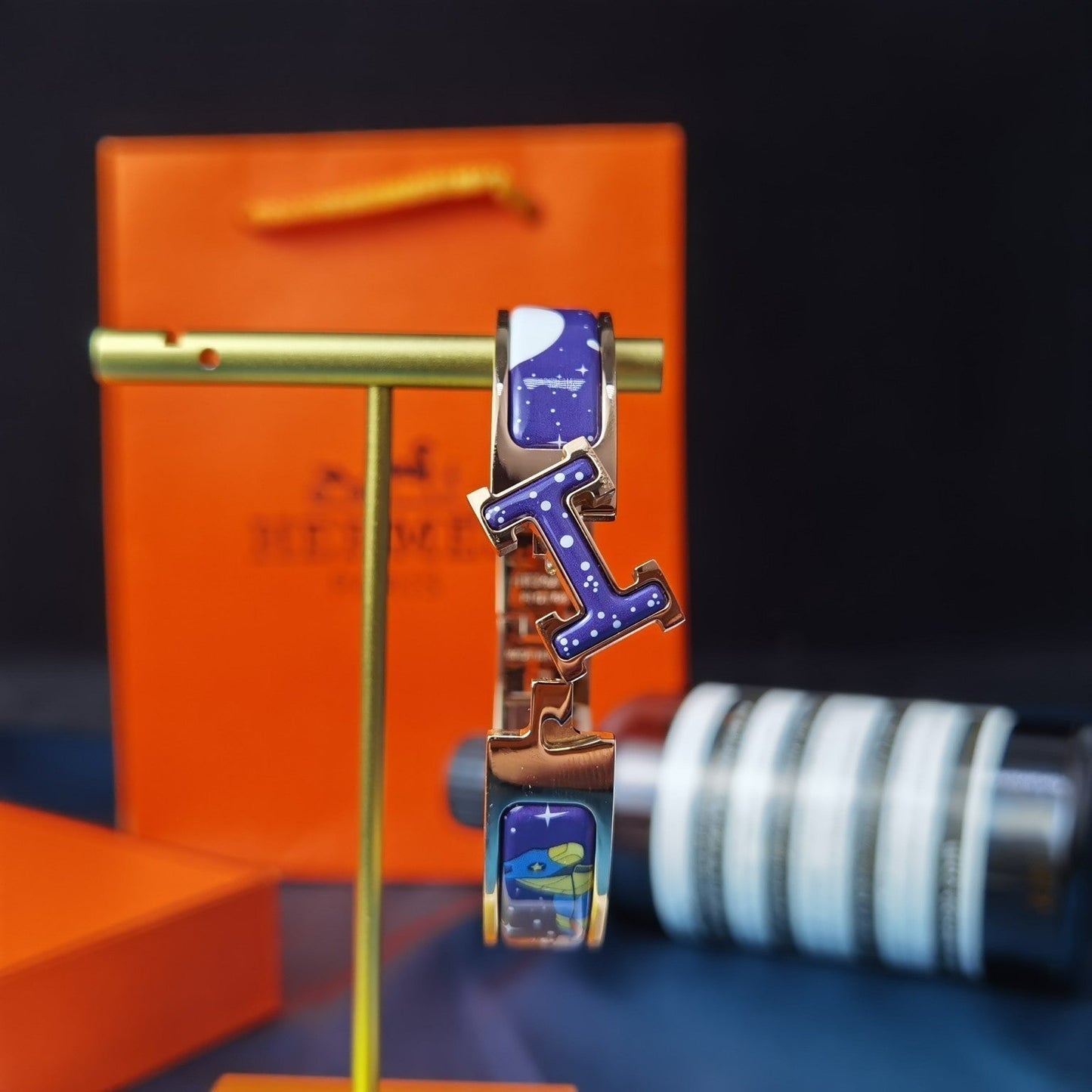 [Noble Aura jewelry]H STAR AND MOON BRACELET 12MM