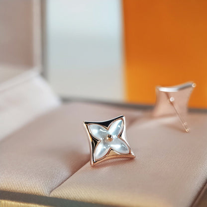 [Noble Aura jewelry]STAR MOP PINK GOLD EARRINGS