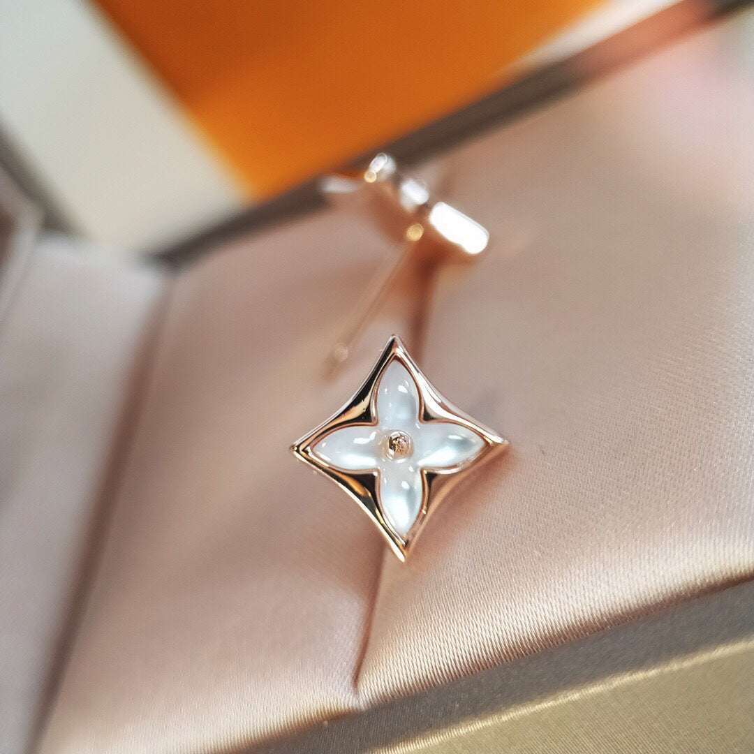 [Noble Aura jewelry]STAR MOP PINK GOLD EARRINGS