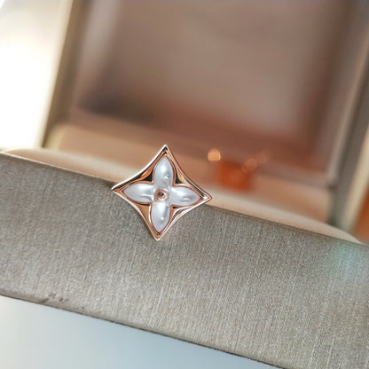 [Noble Aura jewelry]STAR MOP PINK GOLD EARRINGS