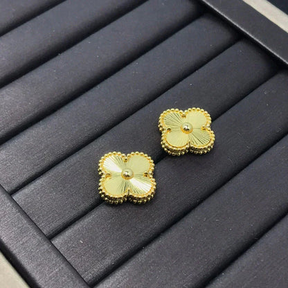 [Noble Aura jewelry]CLOVER MINI 9.5MM LASER EARRINGS