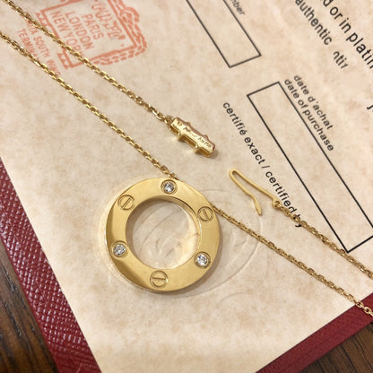 [Noble Aura jewelry]LOVE NECKLACE 16MM 3 DIAMONDS