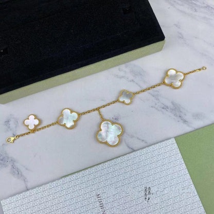 [Noble Aura jewelry]MAGIC CLOVER MOP GOLD BRACELET 5 MOTIFS