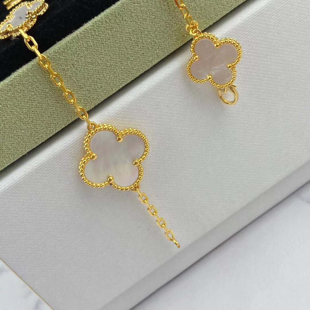 [Noble Aura jewelry]MAGIC CLOVER MOP GOLD BRACELET 5 MOTIFS