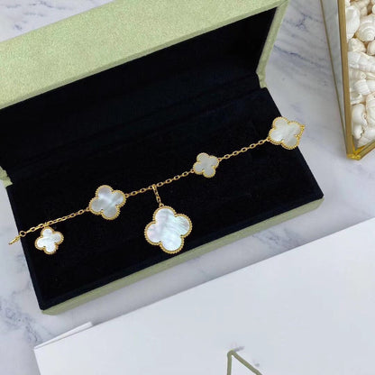 [Noble Aura jewelry]MAGIC CLOVER MOP GOLD BRACELET 5 MOTIFS