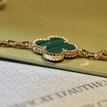 [Noble Aura jewelry] CLOVER 5 MOTIF MALACHITE BRACELET COLLECTION