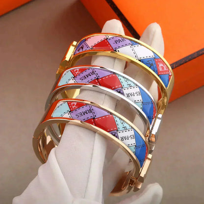 [Noble Aura jewelry]H BRACELET DOTTED BORDER 12MM