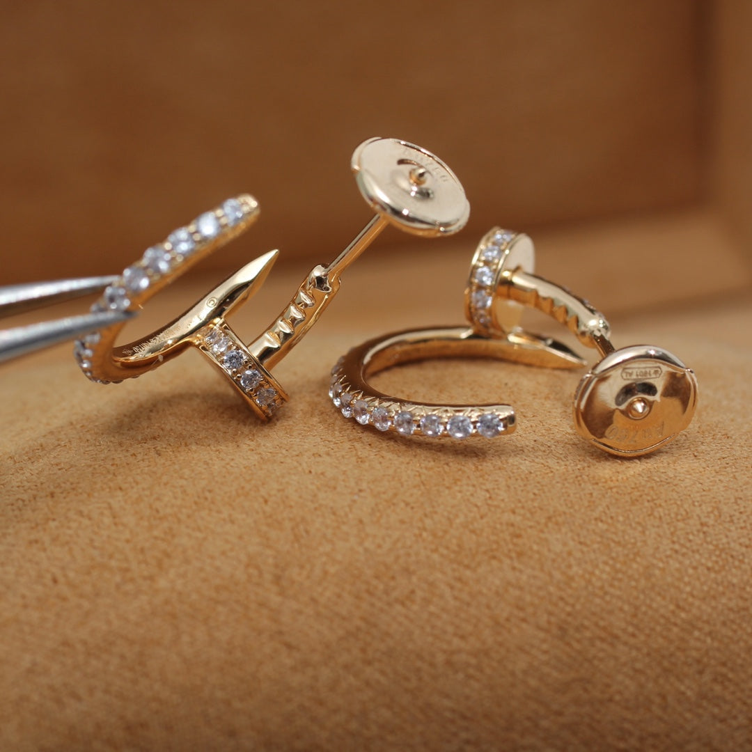 [Noble Aura jewelry]JUSTE EARRINGS 12.75MM PINK GOLD DIAMOND