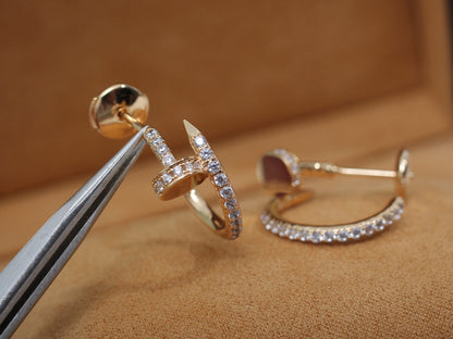 [Noble Aura jewelry]JUSTE EARRINGS 12.75MM PINK GOLD DIAMOND