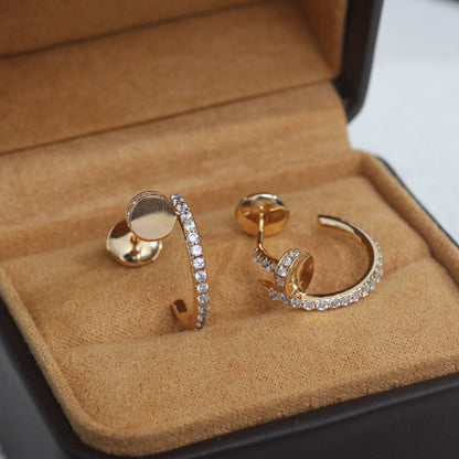 [Noble Aura jewelry]JUSTE EARRINGS 12.75MM PINK GOLD DIAMOND