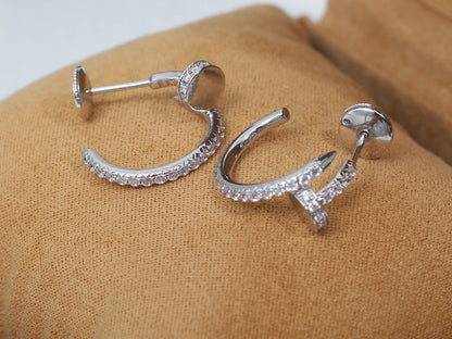 [Noble Aura jewelry]JUSTE EARRINGS 12.75MM SILVER DIAMOND