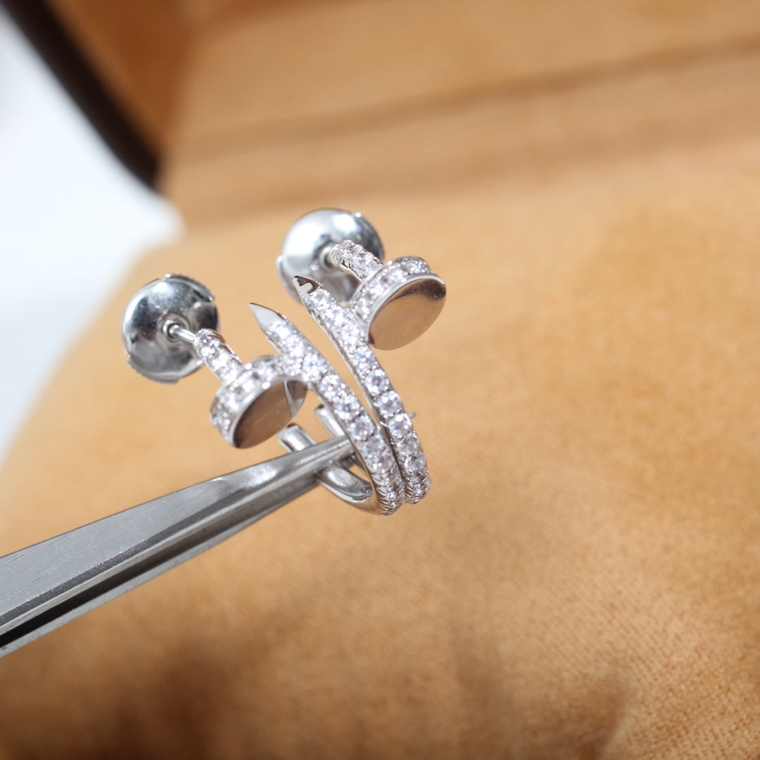 [Noble Aura jewelry]JUSTE EARRINGS 12.75MM SILVER DIAMOND