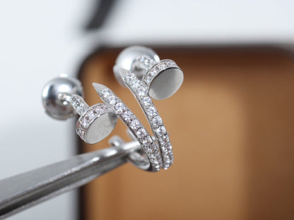 [Noble Aura jewelry]JUSTE EARRINGS 12.75MM SILVER DIAMOND
