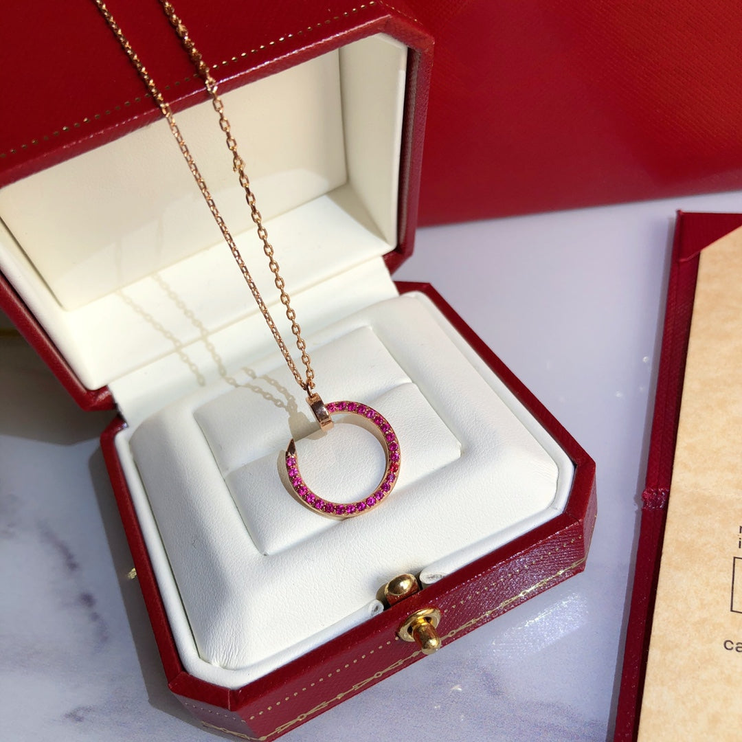 [Noble Aura jewelry]JUSTE NECKLACE RED FULL DIAMONDS