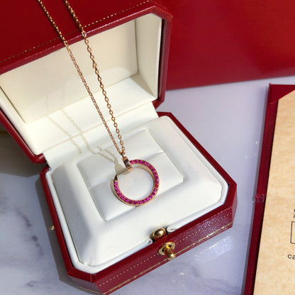 [Noble Aura jewelry]JUSTE NECKLACE RED FULL DIAMONDS