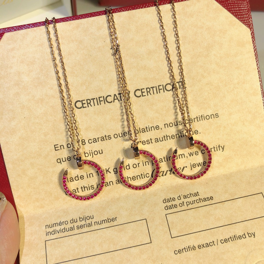 [Noble Aura jewelry]JUSTE NECKLACE GOLD RED DIAMONDS