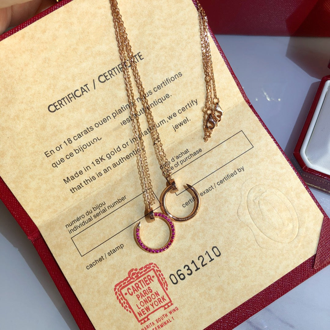 [Noble Aura jewelry]JUSTE NECKLACE RED FULL DIAMONDS