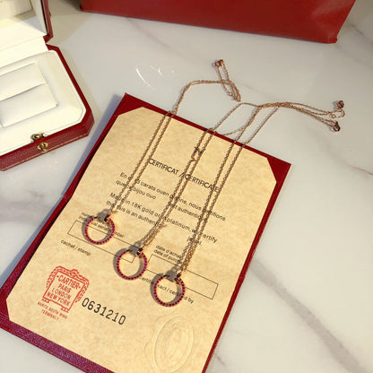 [Noble Aura jewelry]JUSTE NECKLACE RED FULL DIAMONDS