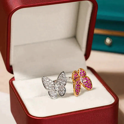 [Noble Aura jewelry]TWIN BUTTERFLY DIAMOND RING