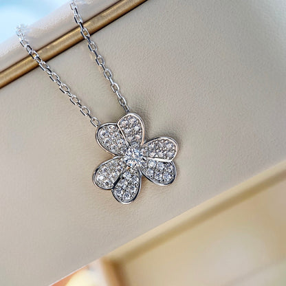 [Noble Aura jewelry]CLOVER DIAMOND NECKLACE SILVER