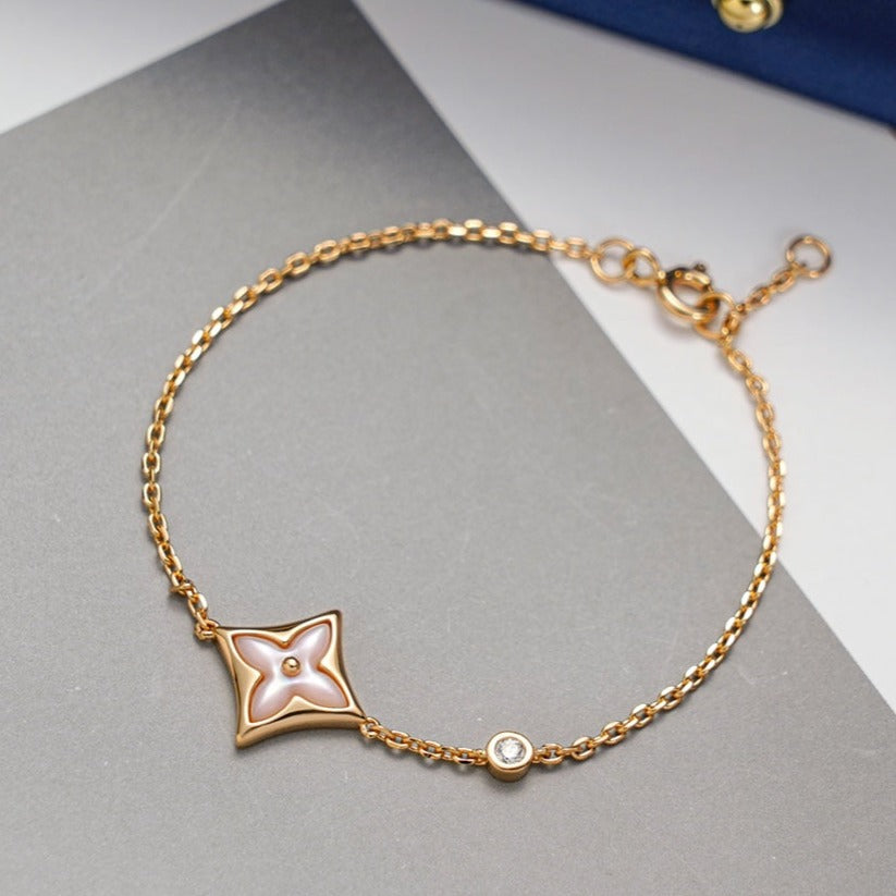 [Noble Aura jewelry]STAR 1 DIAMOND PINK GOLD BRACELET