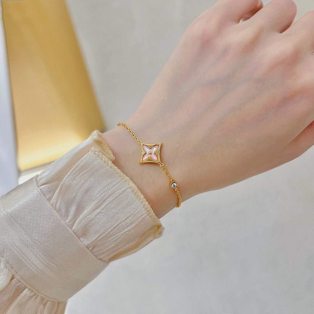 [Noble Aura jewelry]STAR 1 DIAMOND PINK GOLD BRACELET