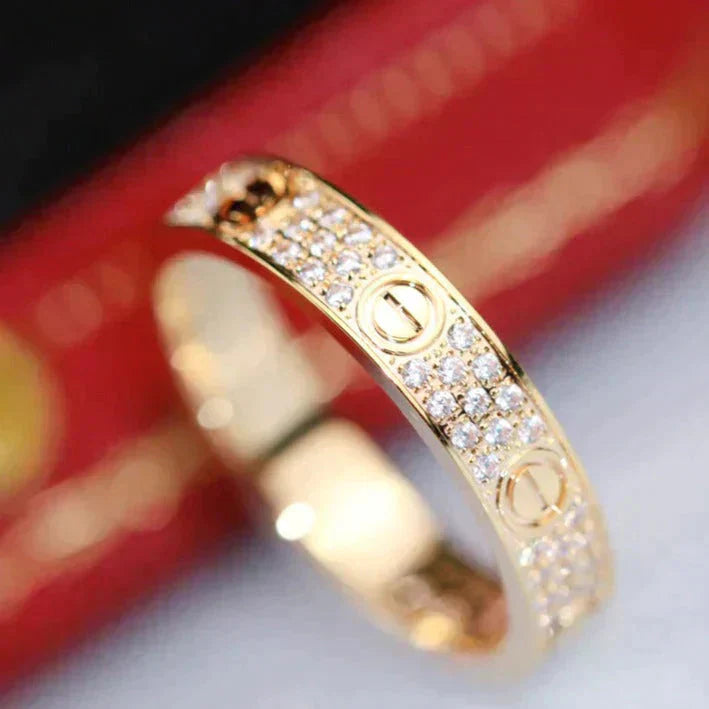 [Noble Aura jewelry]LOVE RING 4.0MM DIAMOND PAVED
