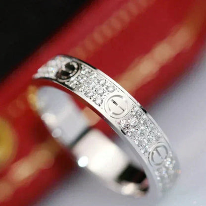 [Noble Aura jewelry]LOVE RING 4.0MM DIAMOND PAVED