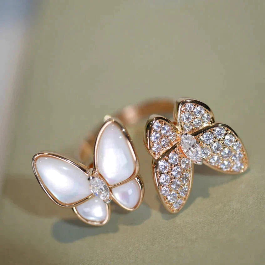[Noble Aura jewelry]TWIN BUTTERFLY DIAMOND MOP RING