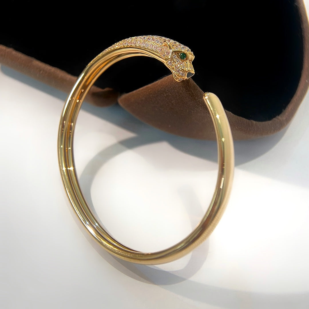 [Noble Aura jewelry]PANTHERE GOLD DIAMOND OPEN BRACELET