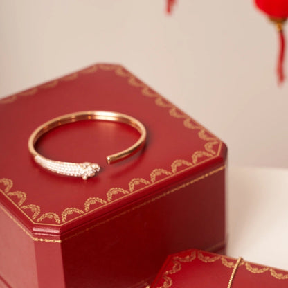 [Noble Aura jewelry]PANTHERE ROSE GOLD DIAMOND OPEN BRACELET