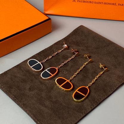 [Noble Aura jewelry]CHAINE VERSO BLACK CERAMIC EARRINGS