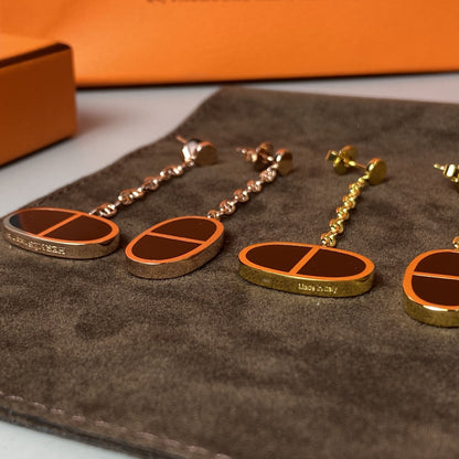 [Noble Aura jewelry]CHAINE VERSO BLACK CERAMIC EARRINGS