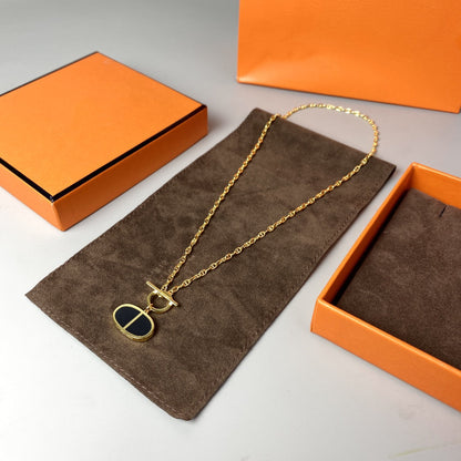 [Noble Aura jewelry]CHAINE VERSO BLACK CERAMIC NECKLACE