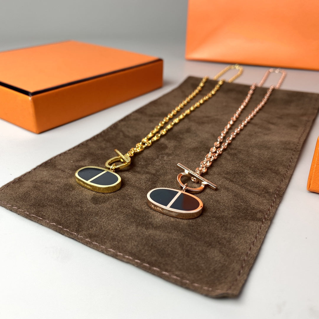 [Noble Aura jewelry]CHAINE VERSO BLACK CERAMIC NECKLACE