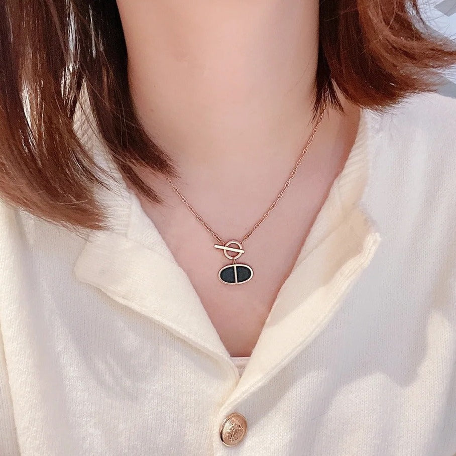 [Noble Aura jewelry]CHAINE VERSO BLACK CERAMIC NECKLACE