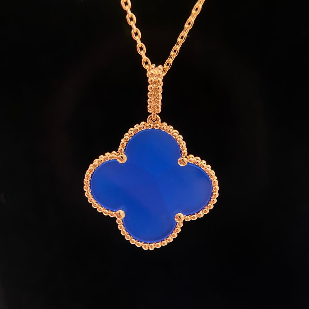 [Noble Aura jewelry]CLOVER 25MM NECKLACE TURQUOISE ROSE GOLD