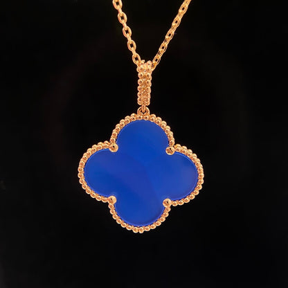 [Noble Aura jewelry]CLOVER 25MM NECKLACE TURQUOISE ROSE GOLD