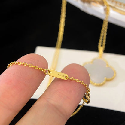 [Noble Aura jewelry]CLOVER 25MM MOP LARGE PENDANT NECKLACE