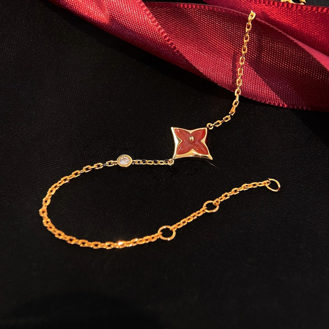 [Noble Aura jewelry]COLOR STAR CARNELIAN PINK GOLD DIAMOND BRACELET