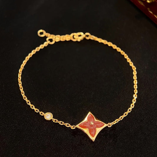 [Noble Aura jewelry]COLOR STAR CARNELIAN PINK GOLD DIAMOND BRACELET