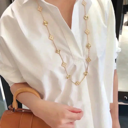 [Noble Aura jewelry]CLOVER 20 MOTIFS LASER DIAMOND NECKLACE