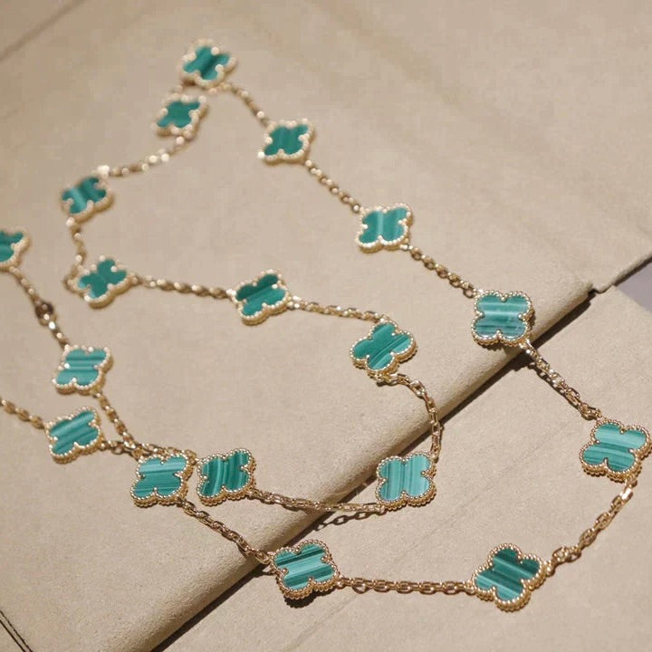 [Noble Aura jewelry]CLOVER 20 MOTIFS MALACHITE GOLD